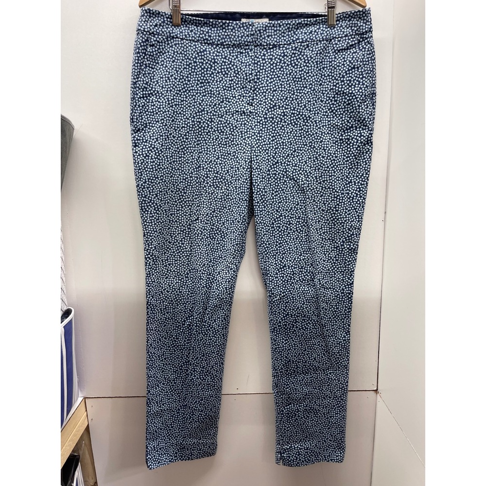 Boden Richmond 7/8 Navy Blue Polka Dot Stretch Cotton Pants US 14R T0113